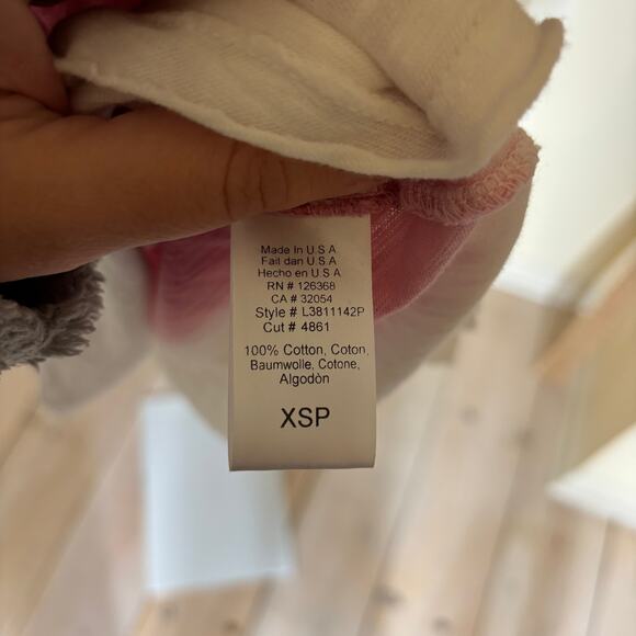 Anthropologie Left of Center EUC Women's Hombre V-Neck Pink White Tee Size XSP - Picture 4 of 6